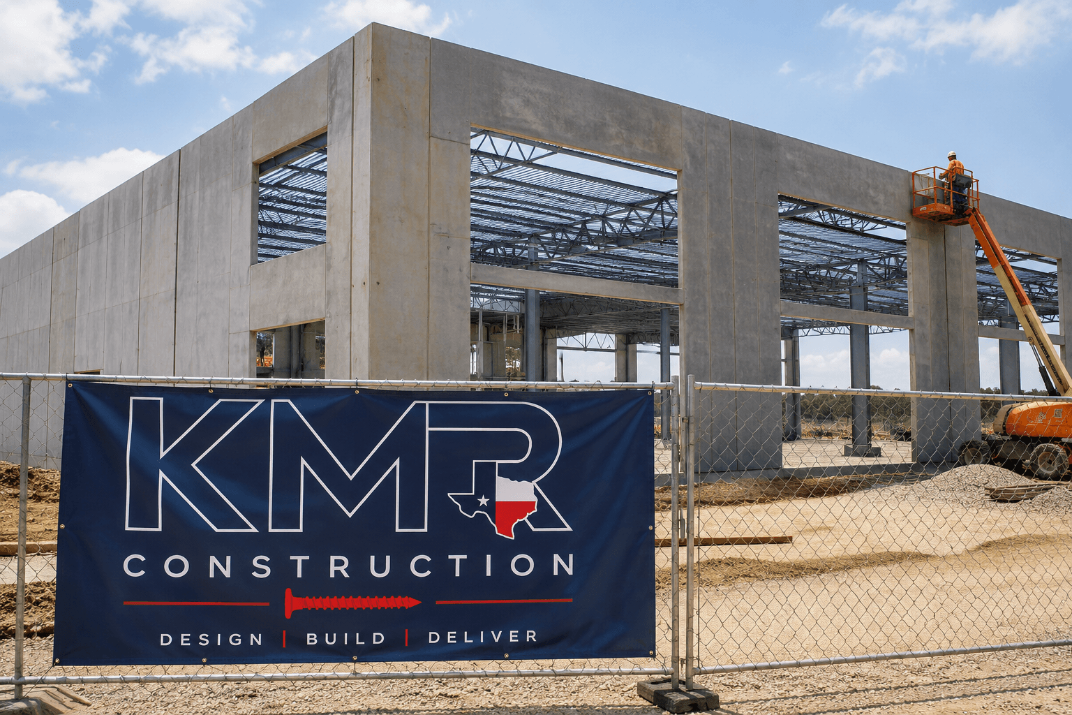 KMR construction site — active commercial build in Houston